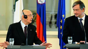 Napolitano con il collega sloveno Türk