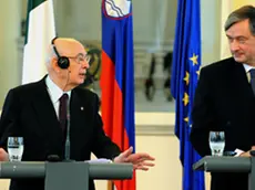 Napolitano con il collega sloveno Türk