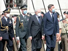 I Presidenti Mattarella e Pahor in piazza Unità (Foto Massimo Silvano)