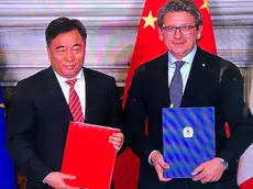 Il presidente cinese Xi Jinping e il presidente dell'Autorità portuale di Trieste Zeno D'Agostino (foto dell'inviato Diego D'Amelio)