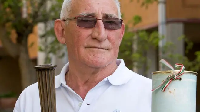 Silvano Trieste 23/07/2012 Rodolfo Schipani, tedoforo nel 1960, alle, Olimpiadi di Roma