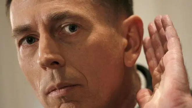 epa01118534 General David Petraeus, commanding general of the Multi-National Force-Iraq, takes a question during a press conference on the Status of the War and Political Developments in Iraq, on Capitol Hill in Washington, D.C., USA on 12 September 2007. Petraeus and and U.S. Ambassador to Iraq Ryan Crocker have spent the last two days testifying before Congress about the situation in Iraq . EPA/MATTHEW CAVANAUGH