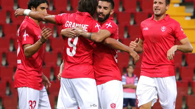 Lasorte Trieste 04/08/19 - Coppa Italia, Triestina - Cavese, esultanza gol Granoche