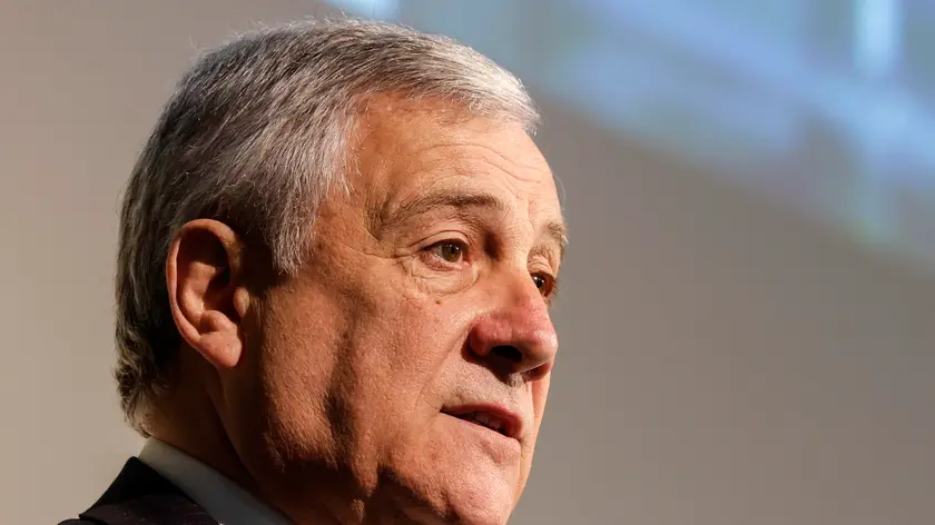 Il ministro degli Esteri Antonio Tajani durante la Conferenza sui Balcani occidentali a Trieste, 24 Gennaio 2023. Foto Ansa/GIUSEPPE LAMI ANSA