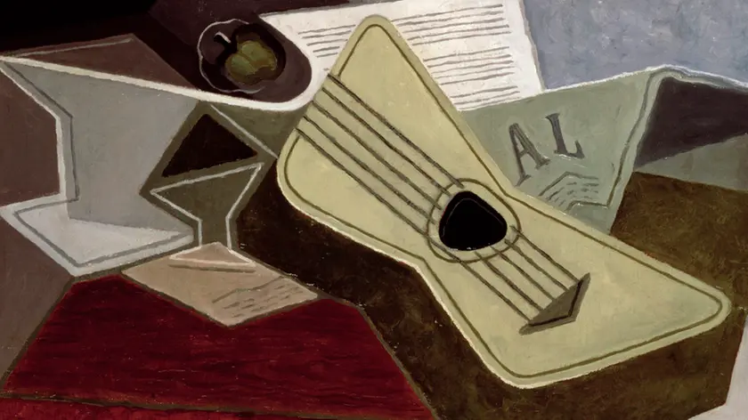 1925 --- Guitar and Newspaper by Juan Gris --- Image by © The Gallery Collection/Corbis
