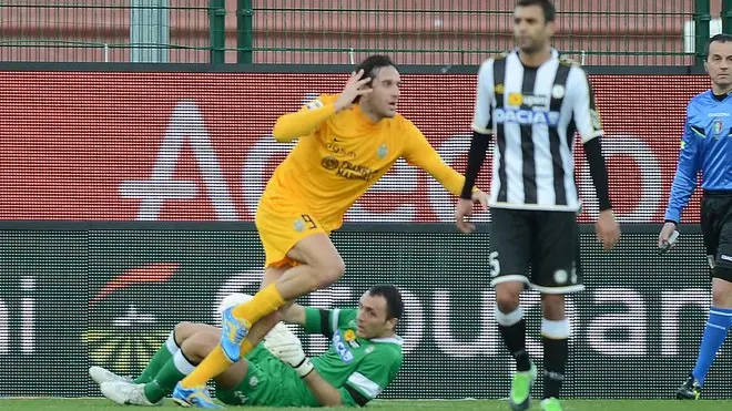 Foto Valter Parisotto / LaPresse.06 01 2014 Udine, stadio Friuli (Italia).Sport Calcio.Udinese - Hellas Verona - Serie A Tim 2013/2014.Nella foto: Toni Luca esulta dopo il gol del Hellas Verona..Ph.Valter Parisotto / LaPresse.06 01 2014 Udine (Italy), Friuli stadium.Sport Soccer.Udinese - Hellas Verona - Italian Serie A Soccer League 2013/2014.In the Photo: Toni Luca of Hellas Verona celebrates scoring.