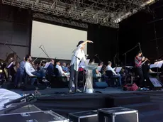 I componenti dell'orchestra durante le prove di Martial Art Trilogy