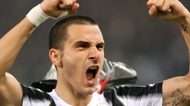Roma, 12.12.11, Stadio Olimpico, Serie A 15a Giornata, Roma-Juventus - esultanza Bonucci