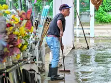 In alto l’esondazione a Muggia; sopra a sinistra il Farneto e, a destra, la foce del Chiave foto Lasorte e Silvano