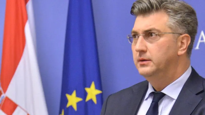 epa06357805 Croatian Prime Minister Andrej Plenkovic gives a statement to the media as official Croatian reaction, in Zagreb, 29 November 2017 after Bosnian Croat General Slobodan Praljak died in The Hague due to the poison he swallowed during his appeals trial at the International Criminal Tribunal for the former Yugoslavia (ICTY) earlier in the day. Praljak was heared yelling, 'I am not a war criminal!' as he drank portion from a small bottle, in response to losing his appeal against a 20-year prison sentence at the ICTY, in the Netherlands. EPA/STR