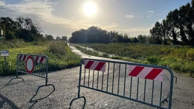 L’area interessata dai lavori di rifacimento della strada