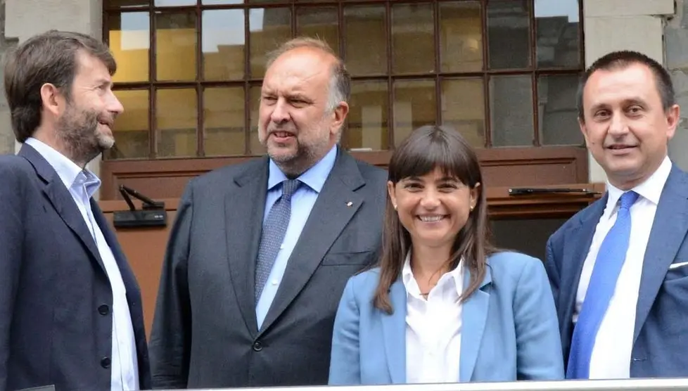 Dario Franceschini con Cosolini, Serracchiani e Rosato