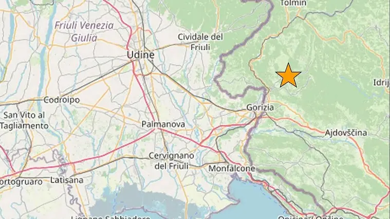 L'epicentro del terremoto