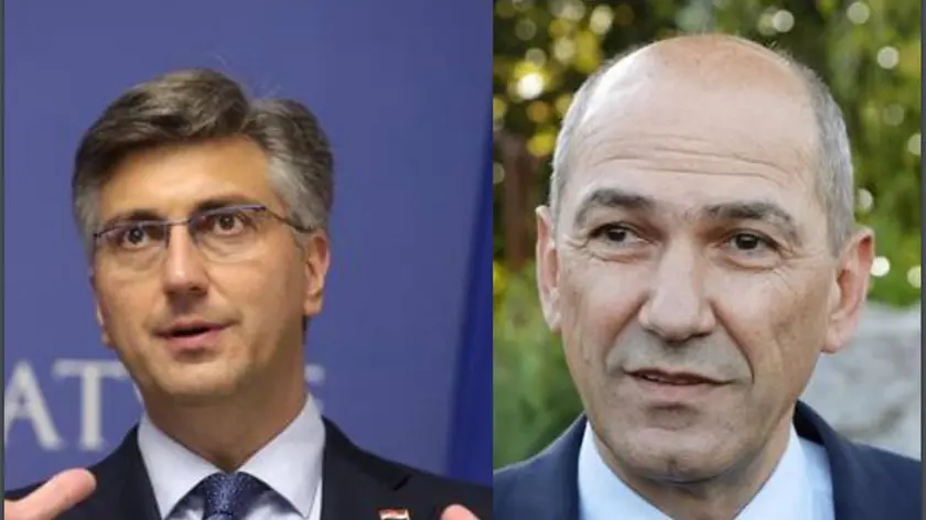 I premier di Croazia e Slovenia, rispettivamente Andrej Plenković (sx) e Janez Janša