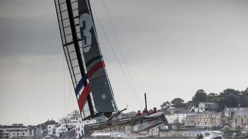 Pictures of the Ben Ainslie Racing americas cup team out in action today on their new T1 foiling catamaran Credit: Mark Lloyd/Lloyd Images