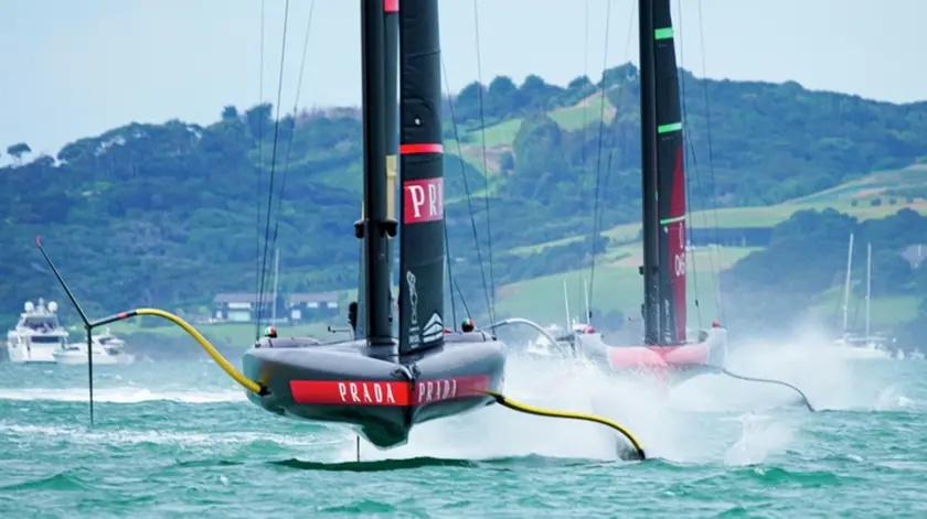 10/03/21 - Auckland (NZL) 36th America’s Cup presented by Prada America's Cup Match - Race Day 1 Luna Rossa Prada Pirelli Team, Emirates Team New Zealand