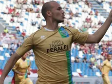 esultanza per il gol 0-1 di Andrea Ferretti,Reggiana-Feralpisalo play-off di lega pro,Reggio Emilia 14 maggio 2017. Ph Fotolive Simone Venezia