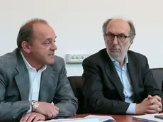 Il direttore generale dell’Azienda sanitaria universitaria Giuliano-Isontina Antonio Poggiana con il vicegovernatore della Regione con delega alla Salute Riccardo Riccardi