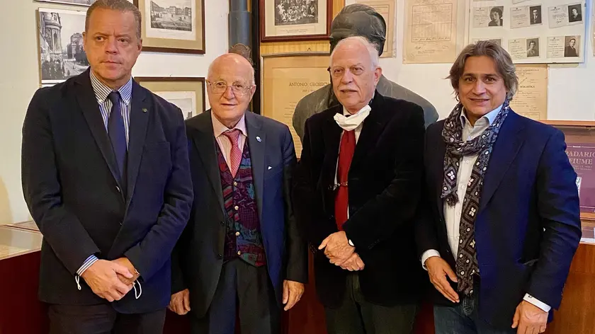 Da sinistra a destra: Marino Micich, Emilio Fatovic, Giovanni Stelli e Fabrizio Somma