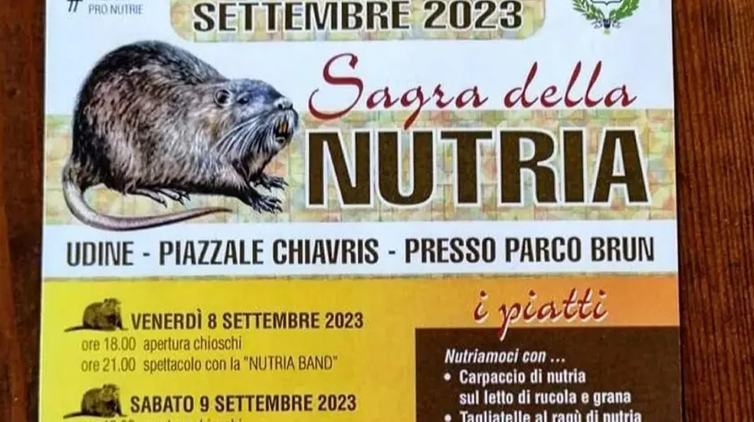 La locandina della sagra della nutria diventata virale