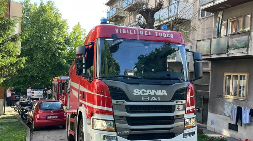 L'intervento dei vigili del fuoco in via Pitacco a Servola Foto Massimo Silvano
