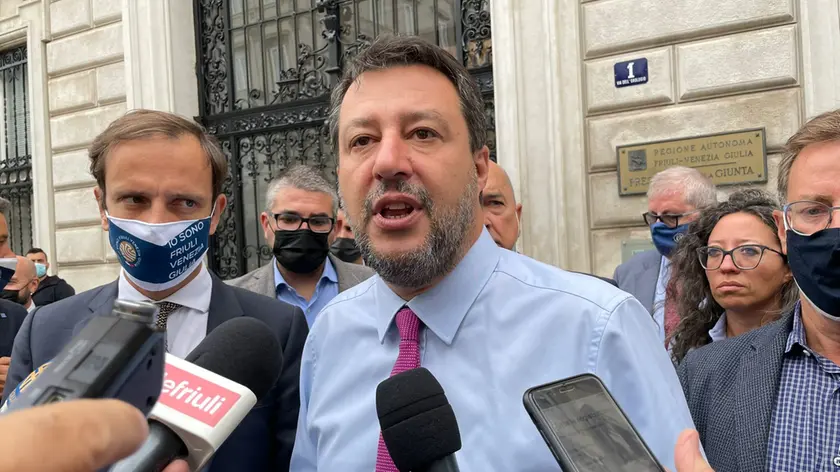 Matteo Salvini in una passata visita a Trieste. Foto Massimo Silvano