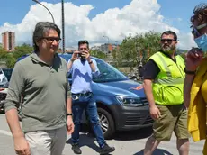 Zeno D'Agostino, ex presidente del porto di Trieste, al suo arrivo al presidio dei lavoratori portuali davanti il porto di Trieste, 6 giugno 2020. ANSA/ MAURO ZOCCHI