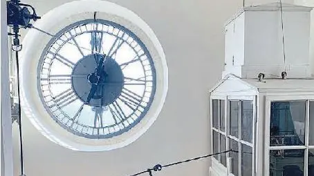 L’interno della torre dell’orologio da poco restaurato