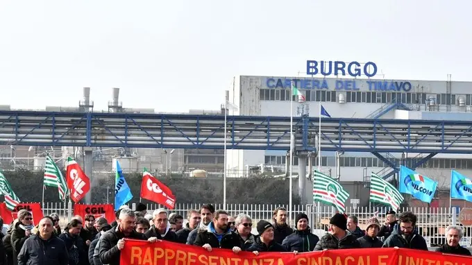Foto BRUNI 20.02.2019 Operai della Burgo in corteo