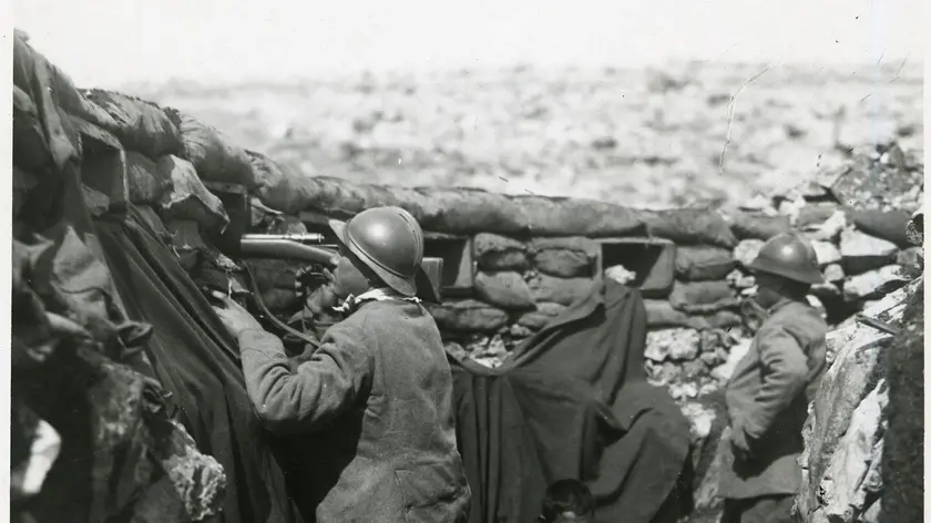 Una delle immagini di “Memorie di un museo”: trincea italiana sul Carso