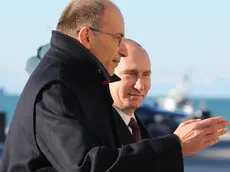 26/11/2013 Trieste, Italia Vertice intergovernativo Italia-Russia..Nella foto (s) il presidente del Consiglio dei ministri, Enrico Letta e il presidente della Federazione Russa, Vladimir Putin Enrico Letta, Vladimir Putin..Pierre Teyssot / AGF