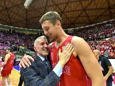 Arcieri e Candussi dopo la vittoria delle finali playoff di A2 Foto Bruni