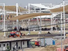 Lavori in corso nel sito che ospiterà l'Expo a Milano