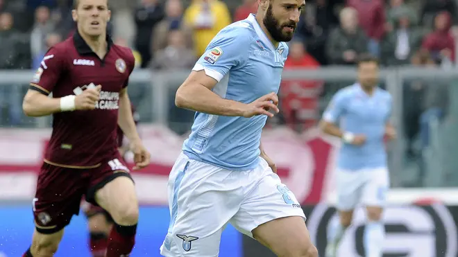 Foto Marco Rosi/LaPresse.27 04 2014 Livorno ( Italia ).Sport.Campionato di calcio Serie A TIM 2013/2014 S.S. Livorno Vs SS Lazio allo Stadio Armando Picchi di Livorno..Nella foto : ..Foto Marco Rosi/ LaPresse.27 04 2014 Livorno ( Italy ).Sport.Football Italian Championship Season 2012/2013 Livorno Vs Lazio at the Armando Picchi stadium in Livorno..In the picture SS Lazio's player Antonio Candreva