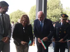 Annapaola Porzio all'inaugurazione della nuova Caserma dei vigili del fuoco