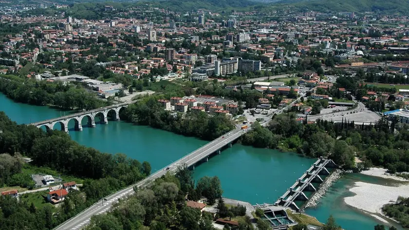 Una veduta aerea di Gorizia Foto Pierluigi Bumbaca