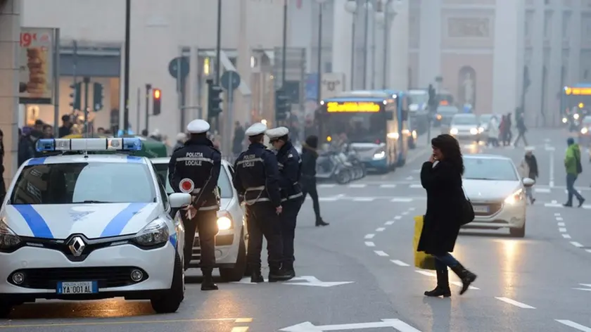 Foto Bruni 29.01.16 Centro chiuso alle auto e polizia municipale