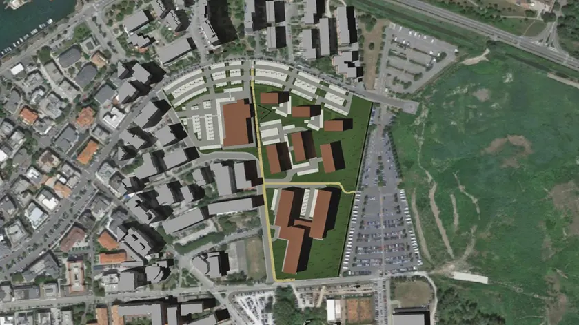La mappa che prefigura la futura conformazione dell’area