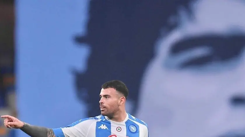 Andrea Petagna, attaccante del Napoli, allo stadio Diego Armando Maradona