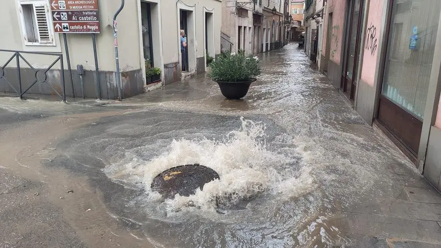 Un tombino saltato a Muggia (Lasorte)