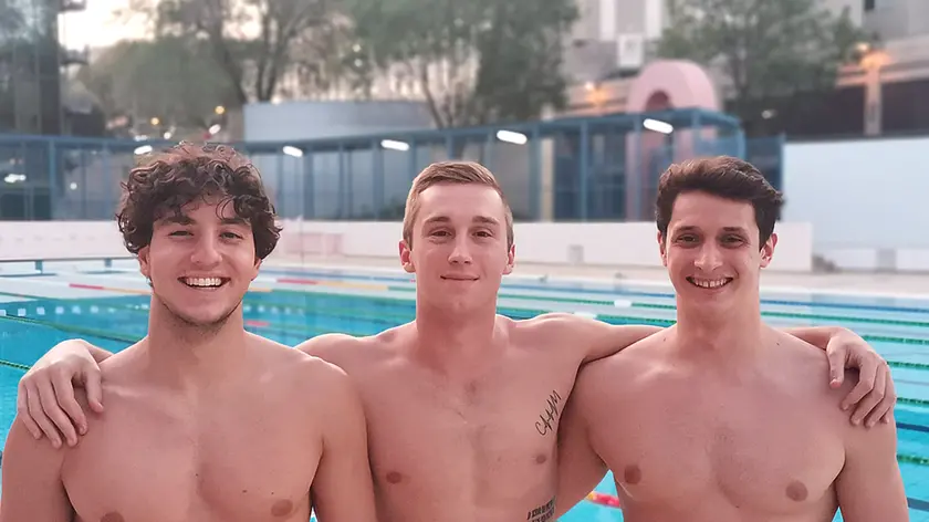 Il trio dei giovani triestini: Andrea Mladossich, Michele Mezzarobba e Danjel Podgornik