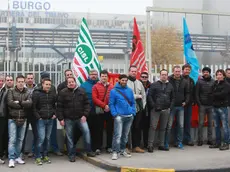 Una protesta dei lavoratori della Burgo