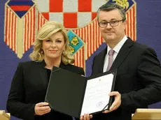 Il presidente Kitarovic e il premier incaricato Oreskovic