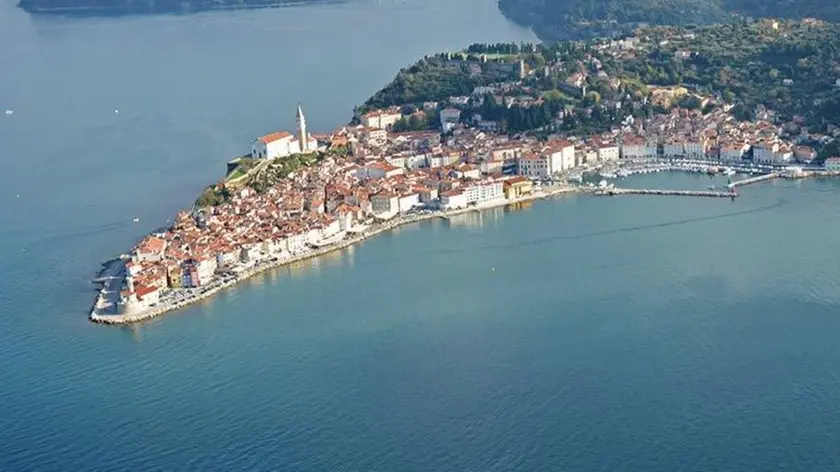 Una veduta aerea di Pirano