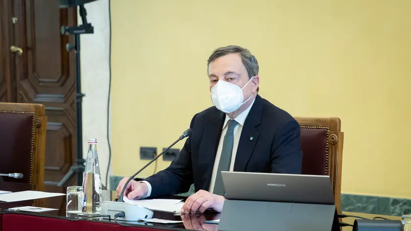 09/02/2021 Roma, secondo giro di consultazioni del presidente del Consiglio incaricato. Nella foto Mario Draghi