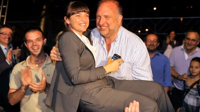 Foto BRUNI Trieste 31 05 2011 Festa all'Ausonia per Cosolini e Poropat vincitori del ballottaggio con Debora Serracchiani