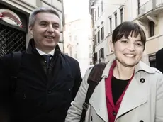 Lorenzo Guerini (s) e Debora Serracchiani fotografati al termine della prima riunione della segreteria Renzi nella sede di Via S.Andrea delle Fratte, Roma, 11 dicembre 2013. ANSA/ ANGELO CARCONI