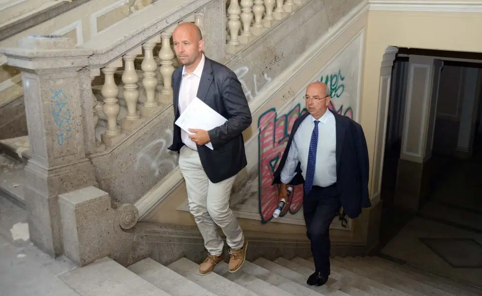 Giulio Bernetti e Roberto Dipiazza in uno degli edifici (foto Bruni)