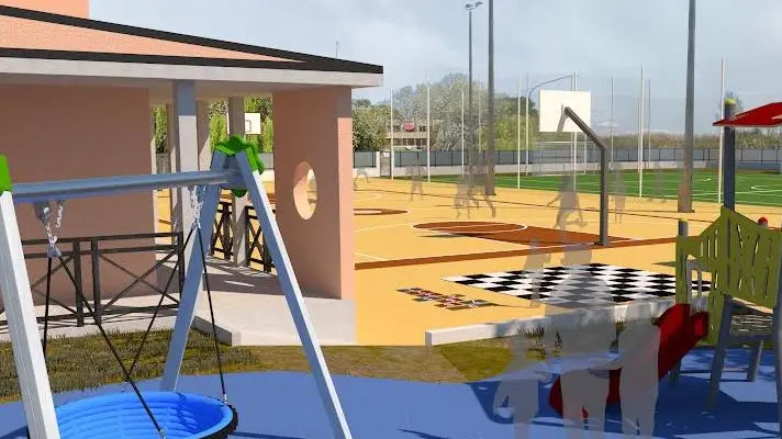 Un rendering del nuovo oratorio Spes di Grado così come sarà realizzato per un investimento di un milione di euro