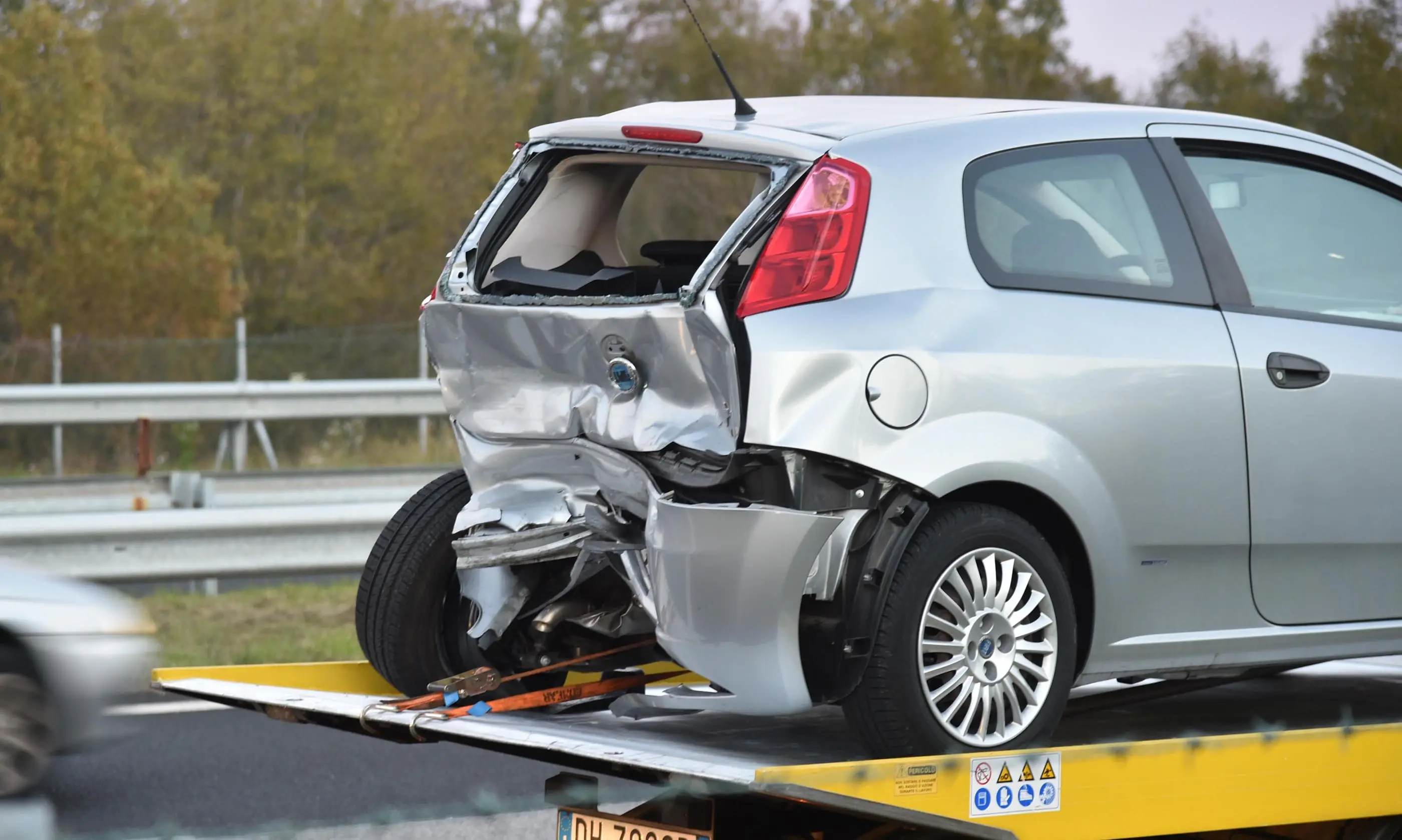 Una delle vetture coinvolte nell'incidente (foto Lasorte)